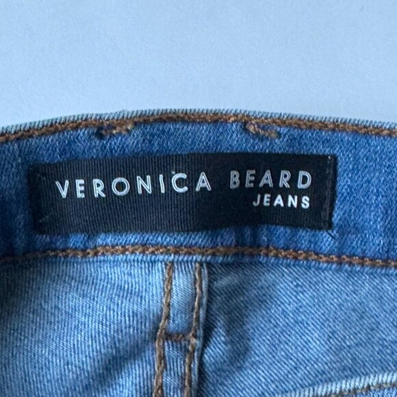 Veronica Beard 26/2 Carolyn Baby Boot Tux Stripe Hi Rise Jeans Amsterdam Blue - Picture 3 of 8